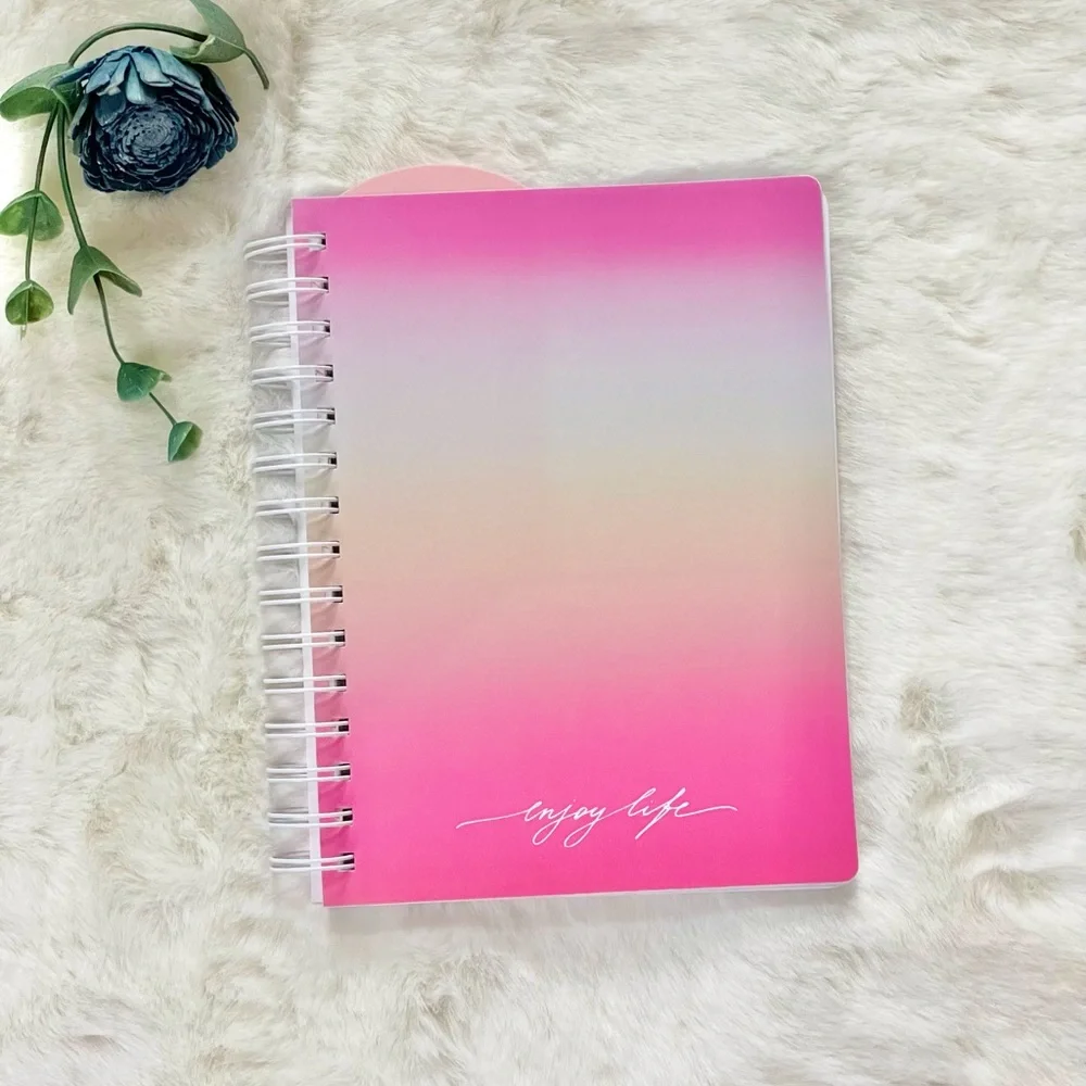 New with tags 160 page Spiral Journal “ Enjoy Life“ Beautiful pink, multicolored